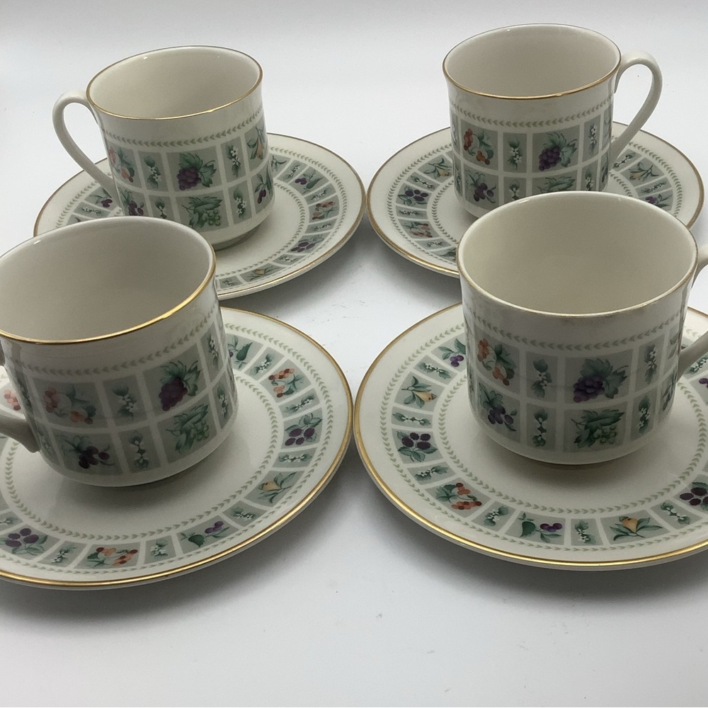 Set of Four Royal Doulton England Tapestry Cups and Saucers